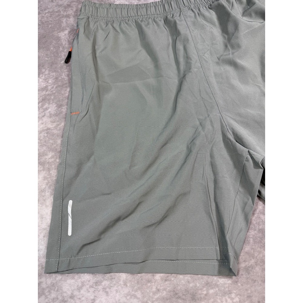 Unbranded Mens Athletic Shorts Medium Gray Polyester Blend Zipper Pockets - Picture 3 of 10